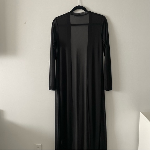 Nameless brand long maxi black sheer open cardigan top long sleeve size small - Picture 3 of 3